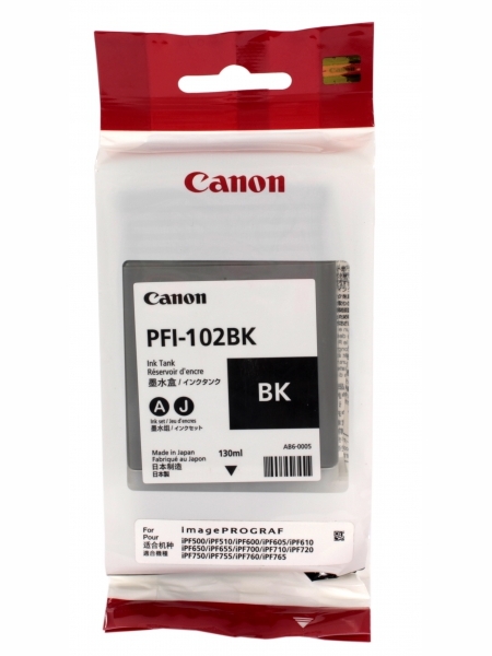 Картридж Canon PFI-102 [ 0895B001 ] (black, 130 ml ml) для imagePROGRAF iPF500/600/700