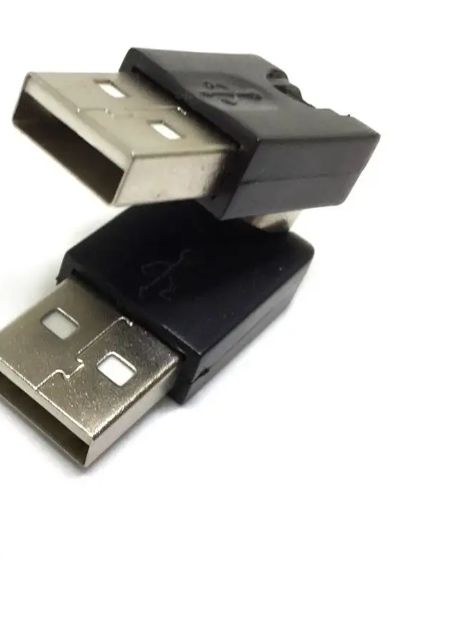 Переходник USB 2.0 (USB Type A (male) - USB Type A (female), поворотный 360 град.)