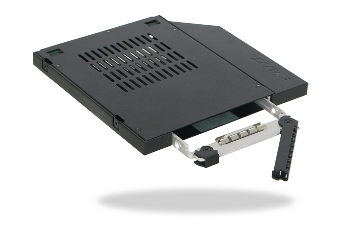 Переходник ICY DOCK ToughArmor MB411SPO-2B для для установки SATA HDD/SSD 2,5" вместо DVD ultraslim (интерфейс подключения SATA, отсек привода ноутбук