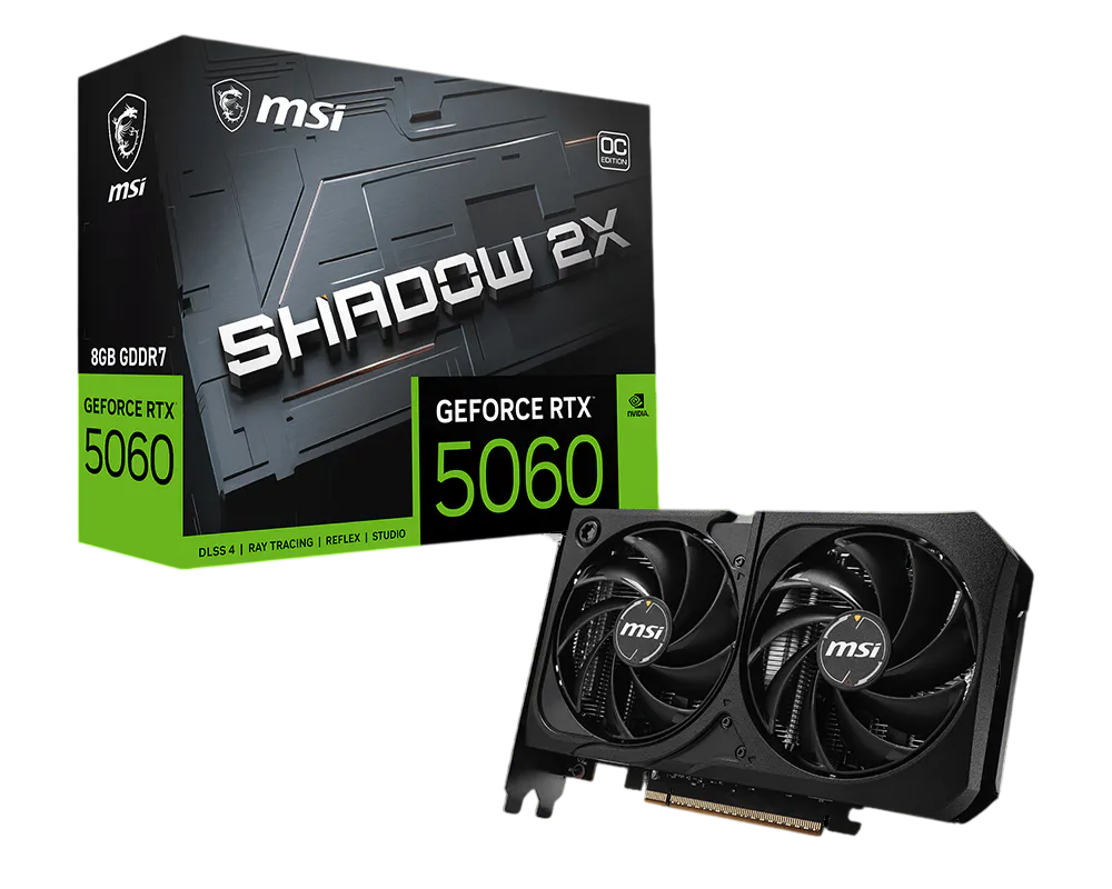 Видеокарта MSI GeForce RTX 5060 8G SHADOW 2X MAX