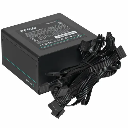 Блок  питания 400 Вт Deepcool PF400 Retail (ATX, 2 x +12 В, активный PFC, вентилятор 120 мм, 80 PLUS White, встроенные кабели, ATX12V: 20+4 / 4+4 pin,